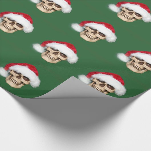 Weihnachtsmann-Schädel Geschenkpapier (Ecke)