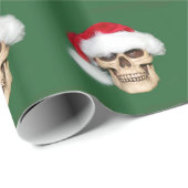 Weihnachtsmann-Schädel Geschenkpapier (Rolleneckpunkt)