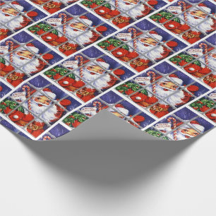 Weihnachtsmann schaut in Ihr Fenster Retro-Verpack Geschenkpapier