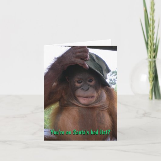 Weihnachtsmann scherzt frech oder Nizza Feiertagskarte (Vorderseite)