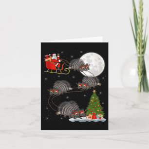 Weihnachtsmann-Schlitten fliegt lustig magisches W Karte
