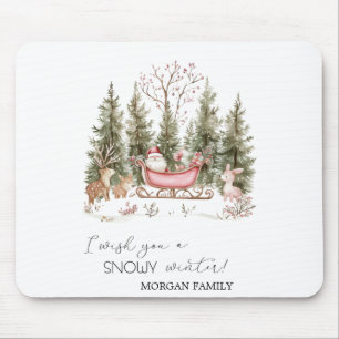  Weihnachtsmann, Schlitten, Geschenke Wald Weihnac Mousepad