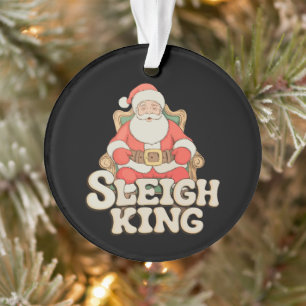 Weihnachtsmann Schlitten König Thron Weihnachten X Ornament