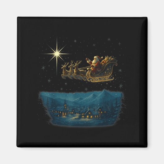 Weihnachtsmann-Schlitten mit und Sternen Magnet (Vorne)