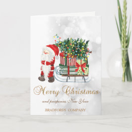 Weihnachtsmann, Schlitten, Pine Tree, Presents, Bo Feiertagskarte