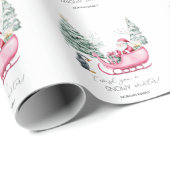 Weihnachtsmann, Schlitten, Pinguin, Wald Geschenkpapier (Rolleneckpunkt)