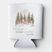 Weihnachtsmann, Schlitten, präsentiert Weihnachten Dosenkühler (Vorderseite)