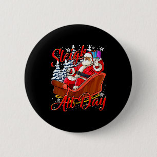 Weihnachtsmann Schlitten Spielzeug Schwarz Afroame Button