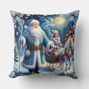 Weihnachtsmann, Schlittenfahrt und gemütliches Wei Kissen