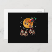 Weihnachtsmann Schnauzer Hund Sleigh Funny Weihnac Ankündigungspostkarte (Vorne/Hinten)