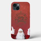 Weihnachtsmann, Schneeflocken, rot Case-Mate iPhone Hülle (Rückseite)