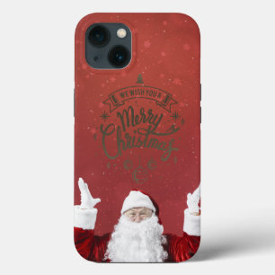 Weihnachtsmann, Schneeflocken, rot Case-Mate iPhone Hülle