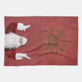 Weihnachtsmann, Schneeflocken, rot Geschirrtuch (Horizontal)