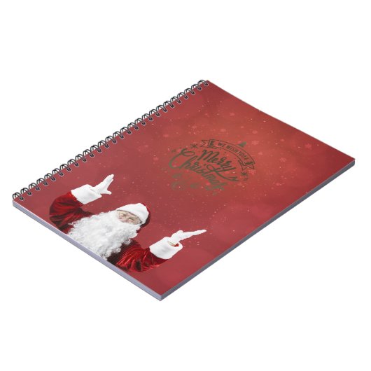 Weihnachtsmann, Schneeflocken, rot Notizblock (Linke Seite)