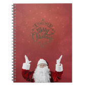 Weihnachtsmann, Schneeflocken, rot Notizblock (Vorderseite)