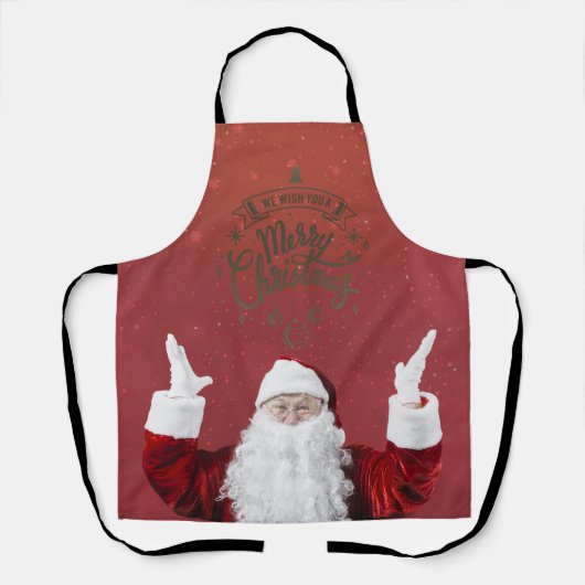 Weihnachtsmann, Schneeflocken, rot Schürze (Vorderseite)