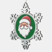 Weihnachtsmann Schneeflocken Zinn-Ornament (Rechts)