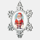 Weihnachtsmann Schneeflocken Zinn-Ornament (Rechts)