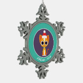 Weihnachtsmann Schneeflocken Zinn-Ornament (Links)