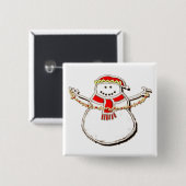 Weihnachtsmann-Schneemann Button (Vorne & Hinten)