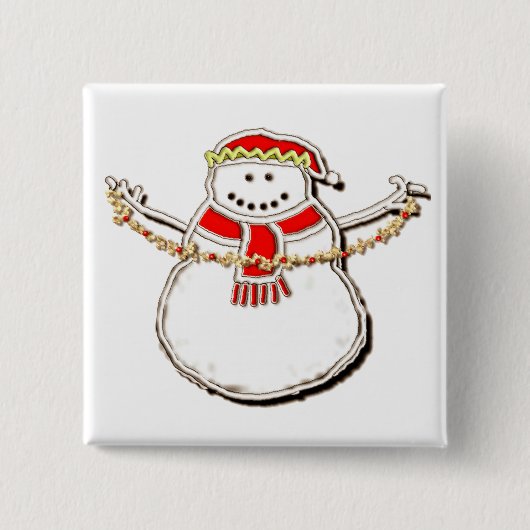 Weihnachtsmann-Schneemann Button (Vorderseite)
