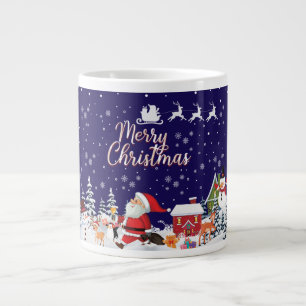 Weihnachtsmann, Schneemann Frohe Weihnachten Feier Jumbo-Tasse