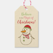 Weihnachtsmann-Schneemann Geschenkanhänger (Vorderseite)