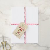 Weihnachtsmann-Schneemann Geschenkanhänger (Mit Garn)