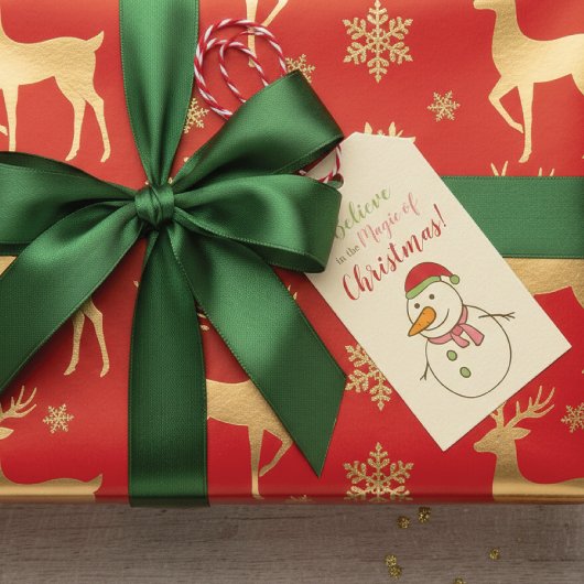 Weihnachtsmann-Schneemann Geschenkanhänger