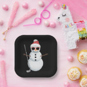 Weihnachtsmann Schneemann Golfball-Christmas-Golfe Pappteller (Party)