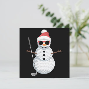 Weihnachtsmann Schneemann Golfball Weihnachten Gol Einladung
