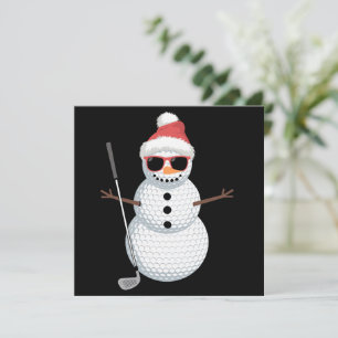 Weihnachtsmann Schneemann Golfball Weihnachtsgolfe Feiertagskarte