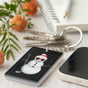 Weihnachtsmann Schneemann Golfball Weihnachtsgolfe Schlüsselanhänger