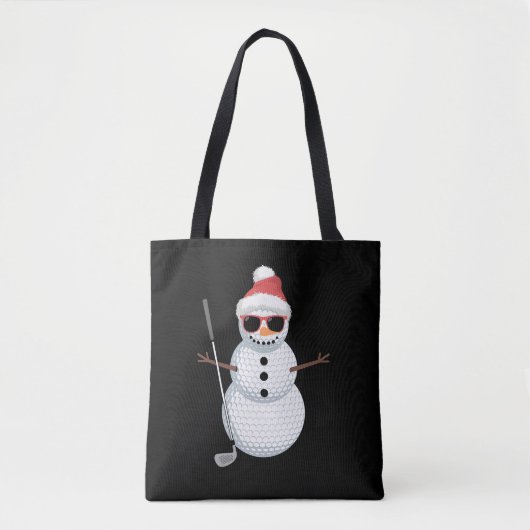 Weihnachtsmann Schneemann Golfball Weihnachtsgolfe Tasche (Vorderseite)