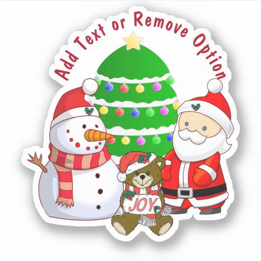 Weihnachtsmann, Schneemann, Teddy Bear Weihnachten Aufkleber (Vorderseite)