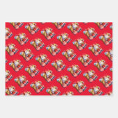 Weihnachtsmann, Schneemann und Reindeer Geschenkpapier Set (Vorderseite)