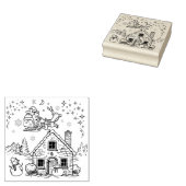 Weihnachtsmann, Schneemann und Rentier Gummistempel (Stempel)