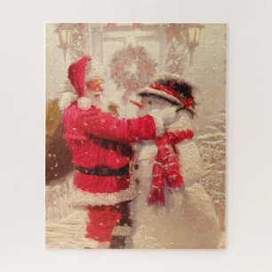 Weihnachtsmann Schneemann Weihnachten Feiertage Puzzle
