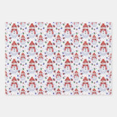 Weihnachtsmann, Schneemann, Weihnachten im Pinguin Geschenkpapier Set (Vorderseite 3)