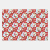 Weihnachtsmann, Schneemann, Weihnachtskatzenbuch Geschenkpapier Set (Vorderseite)