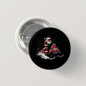 Weihnachtsmann Schneemobil Motor Schlitten Lustige Button (Vorne & Hinten)