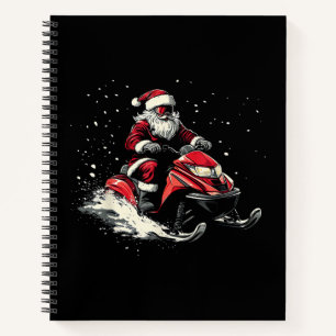 Weihnachtsmann Schneemobil Motor Schlitten Lustige Notizblock