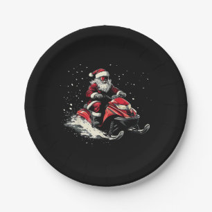 Weihnachtsmann Schneemobil Motor Schlitten Lustige Pappteller