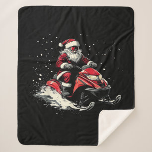 Weihnachtsmann Schneemobil Motor Schlitten Lustige Sherpadecke