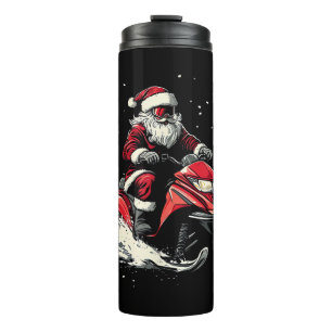 Weihnachtsmann Schneemobil Motor Schlitten Lustige Thermosbecher