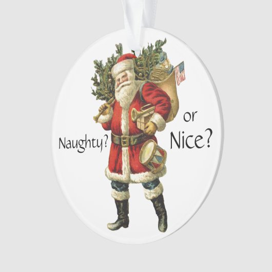 Weihnachtsmann - Schöner oder schöner Weihnachtssc Ornament (Vorderseite)