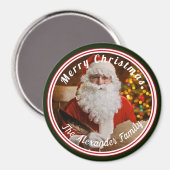 Weihnachtsmann schreibt Weihnachtsbaum-Keramik Magnet (Vorderseite/Rückseite)
