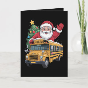Weihnachtsmann Schulbus Weihnachtsbaum Fahrer Xmas Karte