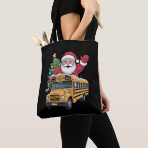 Weihnachtsmann-Schulbus-Weihnachtsbaum-Fahrer Xmas Tasche