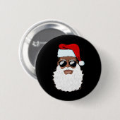 Weihnachtsmann Schwarz Xmas Santa Afro Afroamerika Button (Vorne & Hinten)